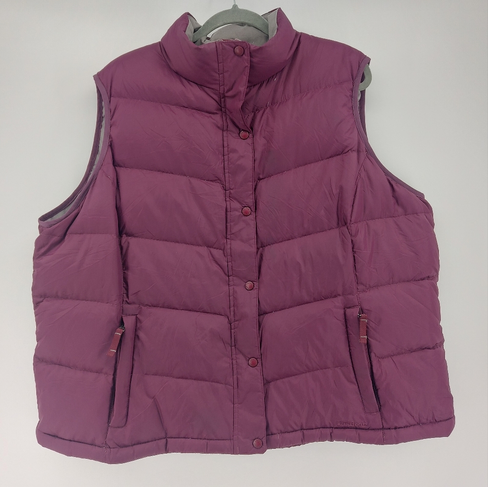 L.L.Bean Trail Model Down Vest Burgandy Size 3x